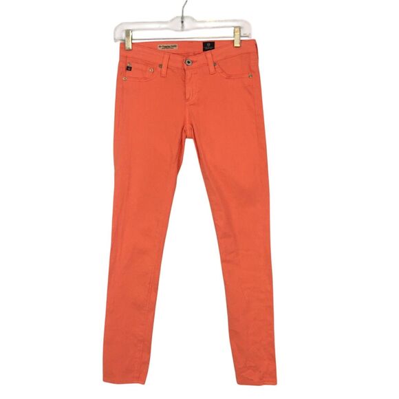 Adriano Goldschmied Womens Neon Orange Legging Ankle Super Skinny Pants Jeans 25 - Picture 1 of 14
